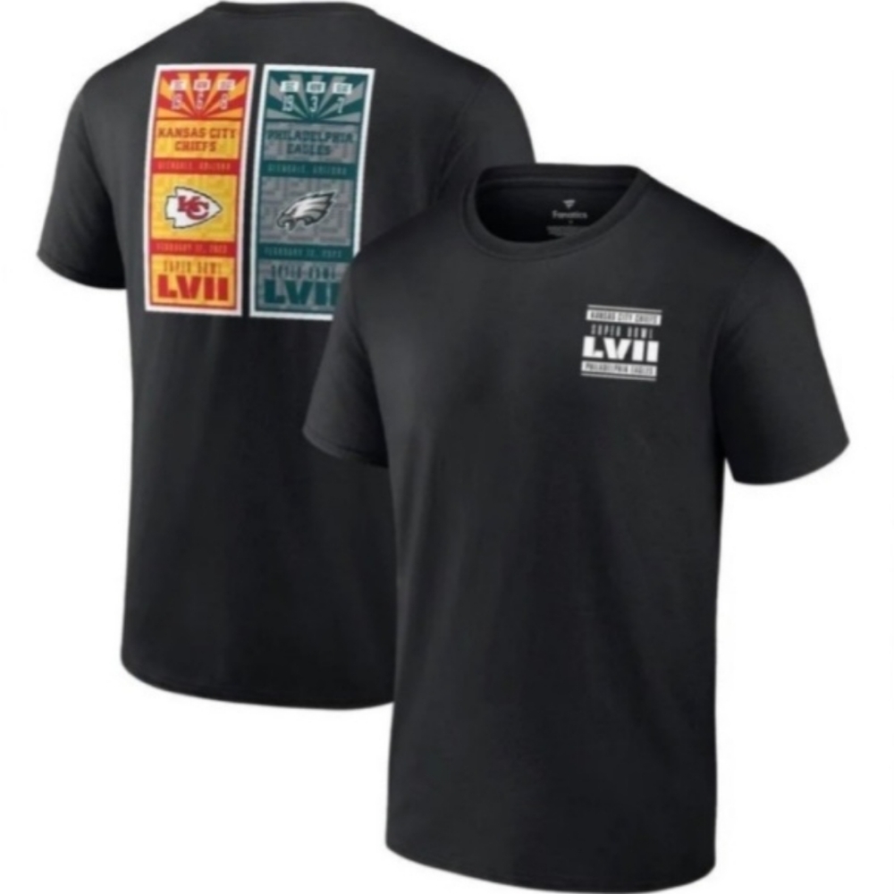 KC Chiefs vs. Philadelphia Eagles Fanatics Branded Super Bowl LVII T-Shirt Black